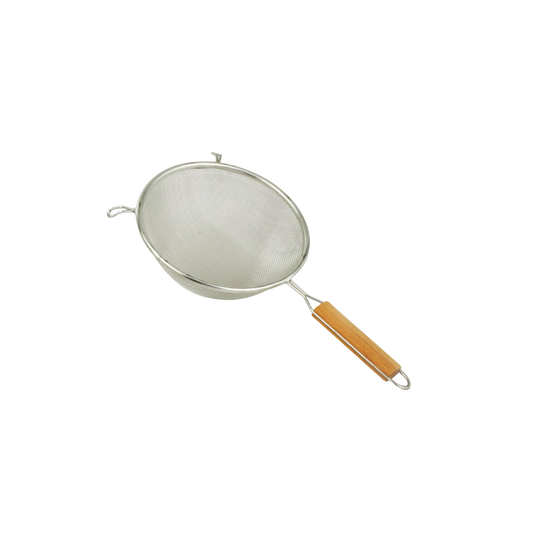 ZZZ - STRAINER - 8" SINGLE FINE MESH, WOOD HANDLE