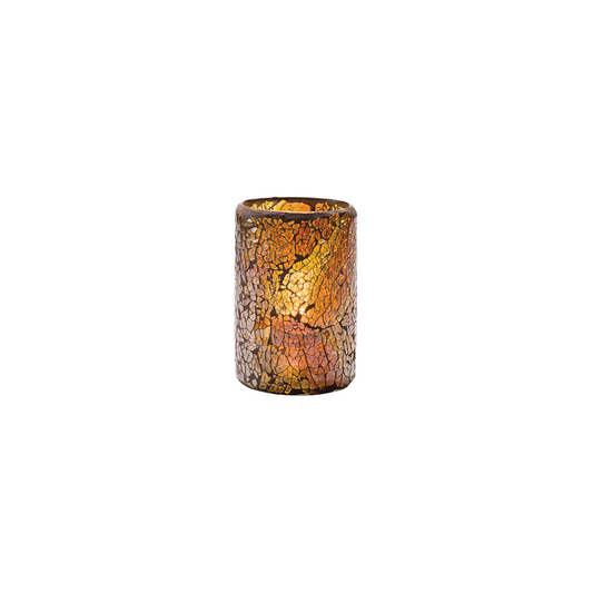 LAMPE, VERRE, CYLINDRE CRAQUELURE D'OR