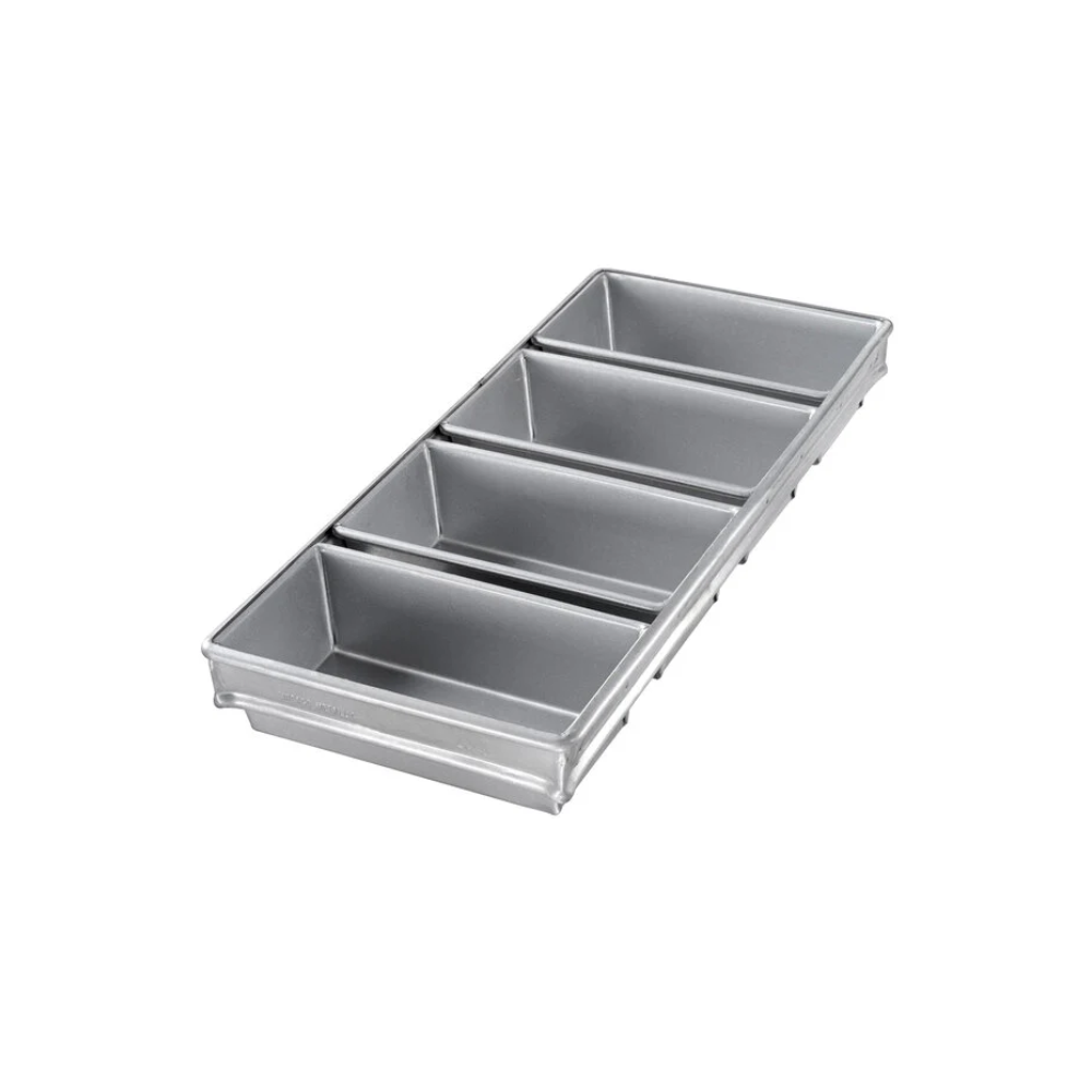 MOULE A PAIN EN ACIER ALUMINISE EMAILLE A 4 SANGLES - 8 » X 4 » X 2 1/2 »