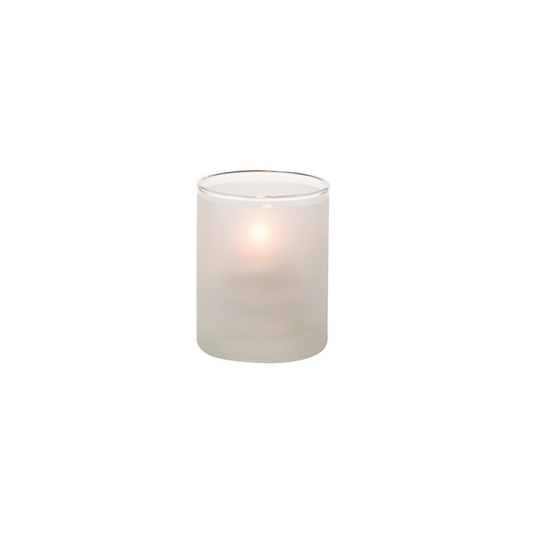 LAMP TEALIGHT GLASS  HOLLOWICK 5176SC SATIN CRYSTAL CYLINDER