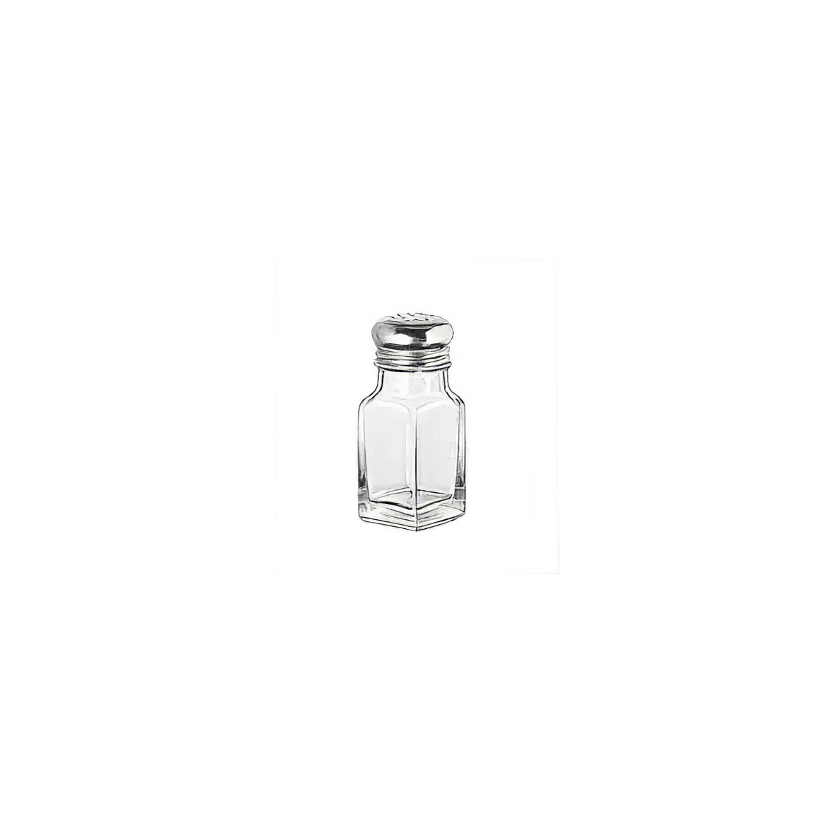 SQUARE SHAKER WITH STAINLESS STEEL TOP. EACH