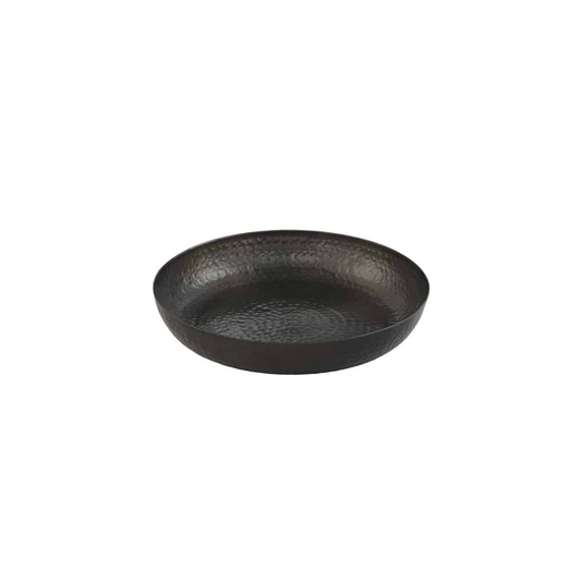 SEAFOOD TRAY, ALUM, HM, BLACK, 14″ DIA.X 2-3/4" H