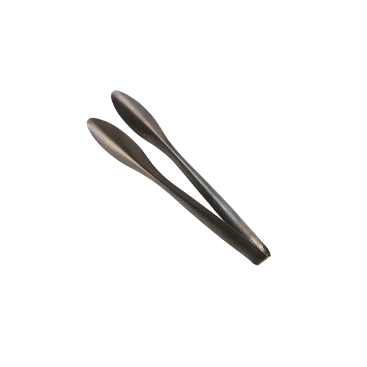 SERVING TONGS, VINTAGE BLACK, HM, 9″ L