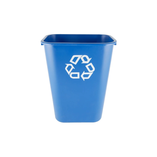 DESKSIDE RECYCLING CONTAINER, LARGE W/"WE RECYCLE" IMPRINT, CAPACITY 41 1/4 U.S.