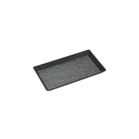 MELAMINE TRAY, REC., FAUX SLATE, BLK., 14″ LX7-1/2"W X 1-1/2"H