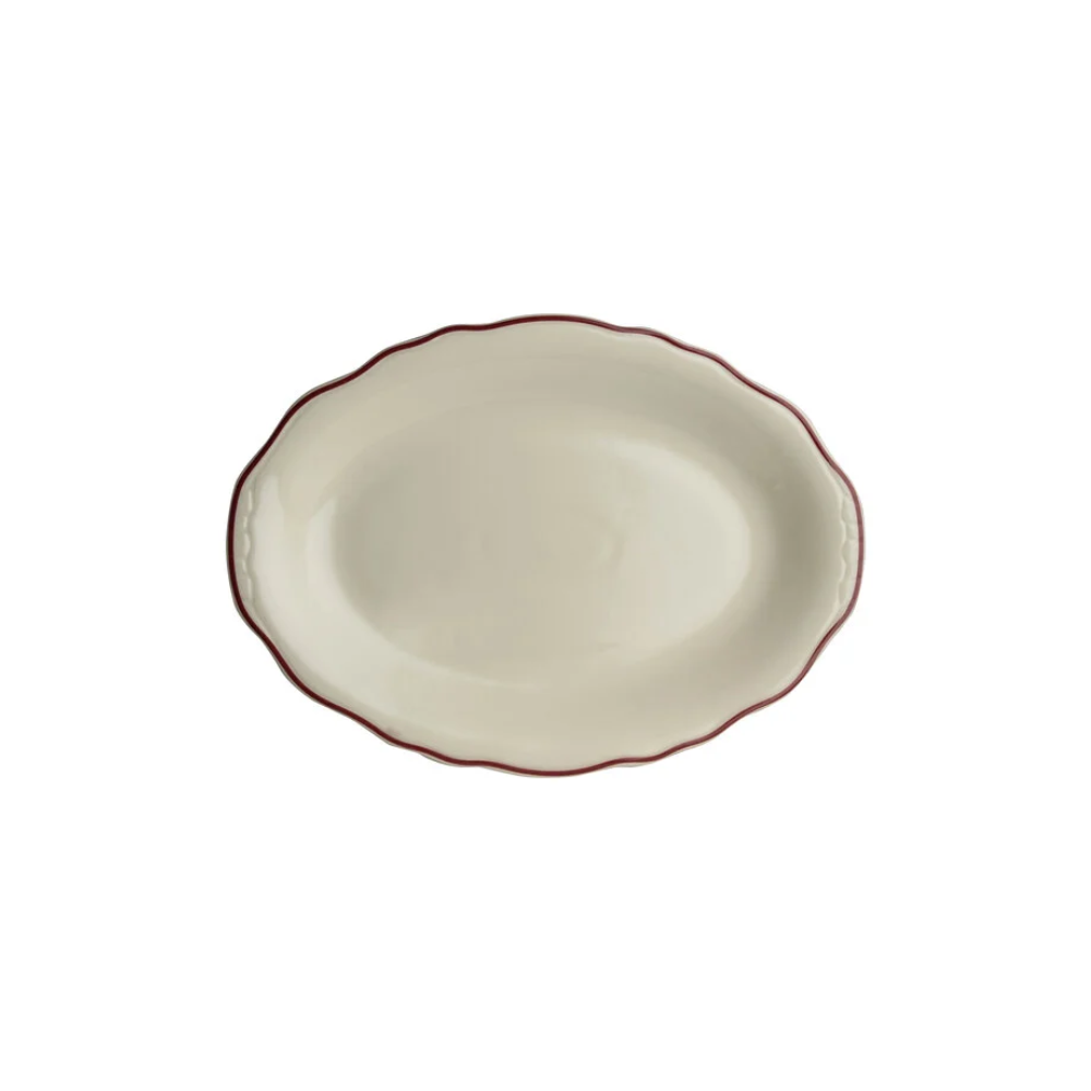 PLATE OVAL 7.75''X5.5'' MAROON