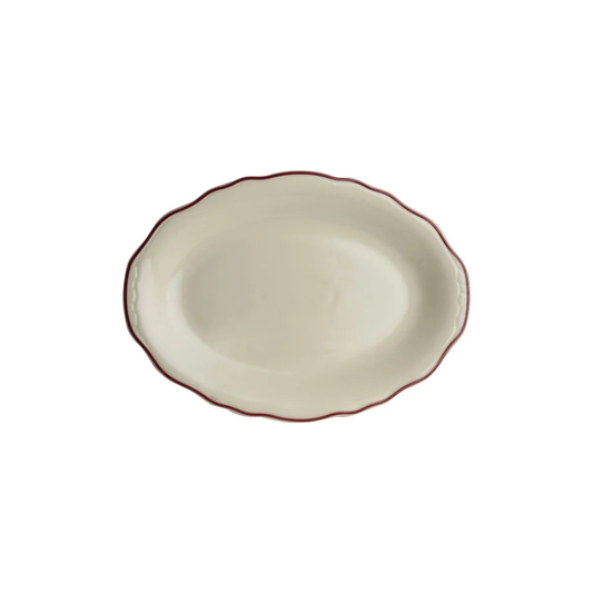 ASSIETTE  OVALE 7.75''X5.5'' MAROON