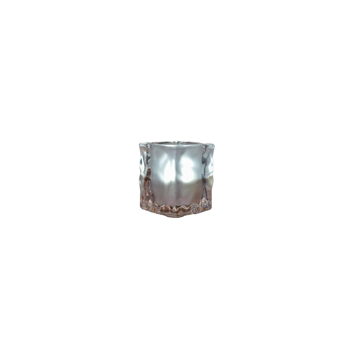 CANDLE HOLDER CLEAR/WHITE