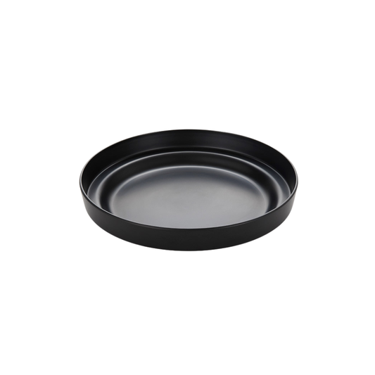 SEAFOOD TRAY, MELAMINE, BLACK, 13″ DIA. X 2-1/4" H