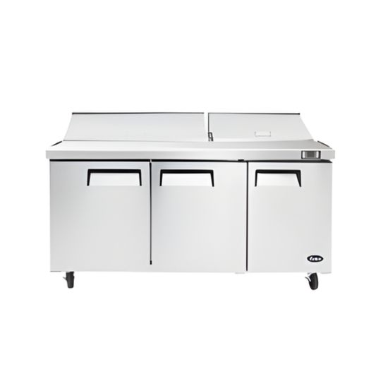 PREPARATION TABLE 72'' MEGA TOP 30 PANS, 21.1 CU/FT, 72.5"X34"X46.5"H