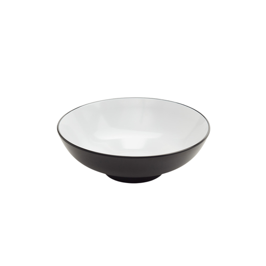 BOL À PÂTES, MEL, RD., NOIR/BLANC, 56 OZ. 10" DIA × 3-3/8" H
