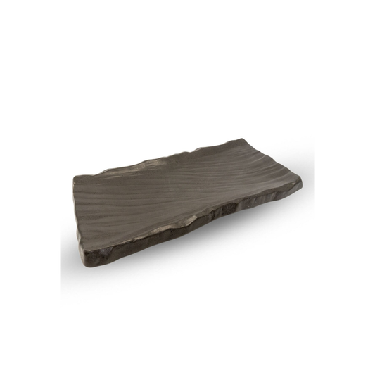 ASSIETTE RECTANGULAIRE NOIRE MATTE BIZEN 12,5" L X 5,75" L