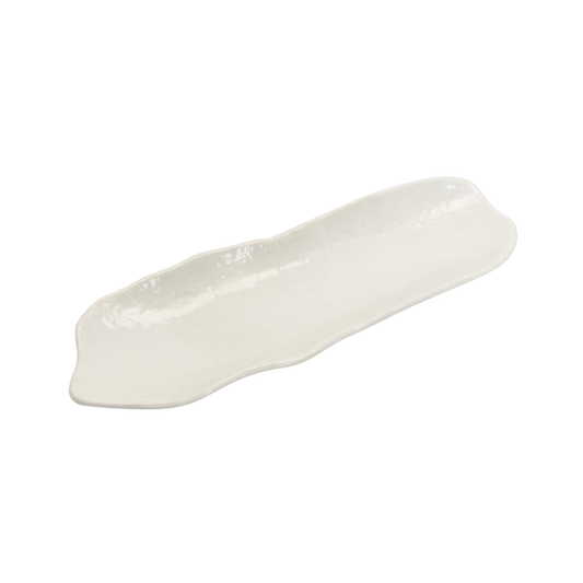 ASSIETTE OVAL 13.25''X4.5''X1.25'' IVORY WHITE BOULDER