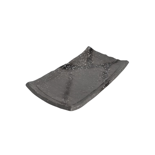 ASSIETTE RECTANGLE 8.5''X5'' MIKAGE BLACK SPECKLED