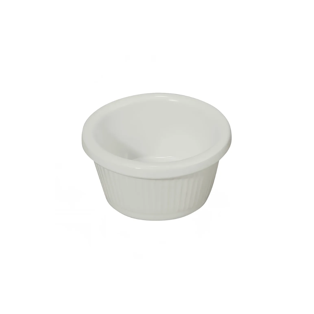 FLUTED MELAMINE RAMEKIN, WHITE,2 OZ
