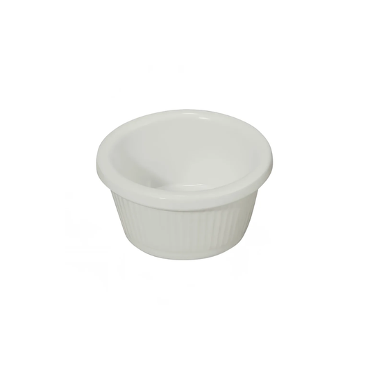 FLUTED MELAMINE RAMEKIN, WHITE,2 OZ