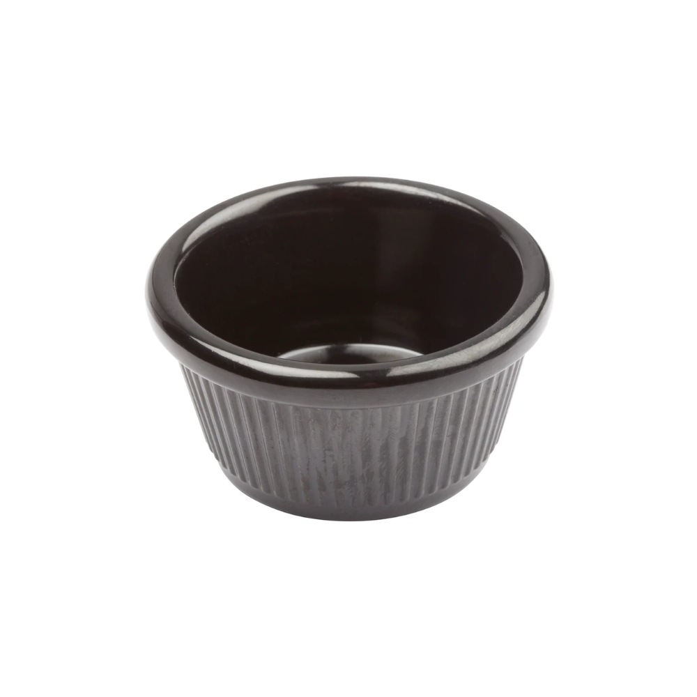 RAMEKINS CANNELÉS EN MÉLAMINE, NOIR, 4 OZ