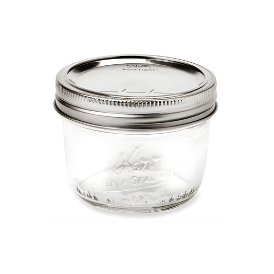 WIDE MOUTH GLASS CANNING JARS - 8 OZ