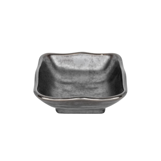 SAUCIÈRE CARRÉE NOIRE TESSA 3"L X 3"W X1.25''H- 2OZ