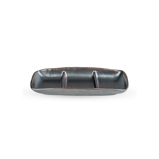 ASSIETTE 3 COMP.7.5"X 3.25"X 1"1.5 OZ PAR SECTION TESSA BLACK
