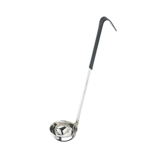 LADLE 8 OZ W/BLACK COATED HANDLE